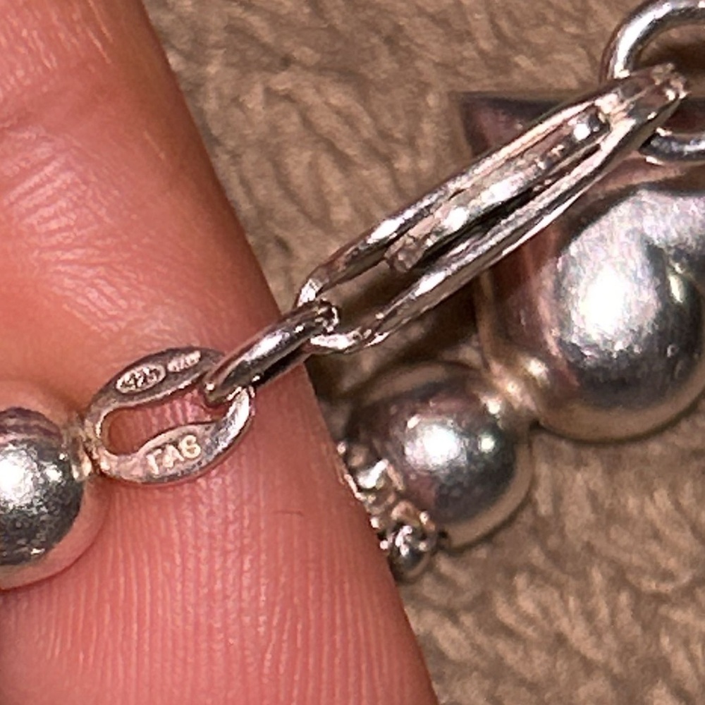 925 Solid Silver Heart Bracelet - image 5